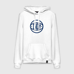 Толстовка-худи хлопковая женская Indy Pacers ball, цвет: белый