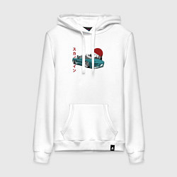 Толстовка-худи хлопковая женская Toyota MR2, цвет: белый