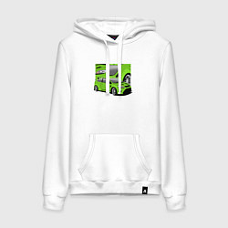 Толстовка-худи хлопковая женская Ford Focus Хот-хэтч, цвет: белый