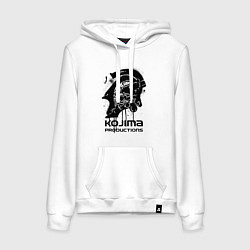 Толстовка-худи хлопковая женская Kojima productions logo graffiti, цвет: белый