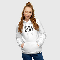 Толстовка-худи хлопковая женская Black king, цвет: белый — фото 2