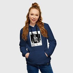 Толстовка-худи хлопковая женская Дастин Порье плакат, цвет: тёмно-синий — фото 2
