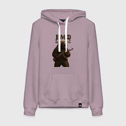 Женская толстовка-худи ВМФ медведь с автоматом