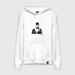 Толстовка-худи хлопковая женская Арт Курт Кобейн, цвет: белый