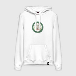 Толстовка-худи хлопковая женская Кролик с бабочкой, цвет: белый