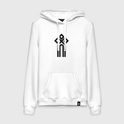 Толстовка-худи хлопковая женская Чур - символ, цвет: белый