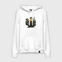 Толстовка-худи хлопковая женская Эрик Картман в стиле ГТА, цвет: белый