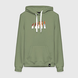 Толстовка-худи хлопковая женская People evolution from monkeys, цвет: авокадо