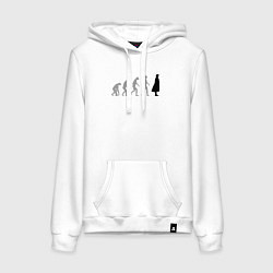 Толстовка-худи хлопковая женская Эволюция Шерлока, цвет: белый