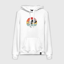 Толстовка-худи хлопковая женская Спарринг дзюдоистов, цвет: белый