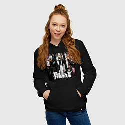Толстовка-худи хлопковая женская Быть героем Икс персонажи, цвет: черный — фото 2