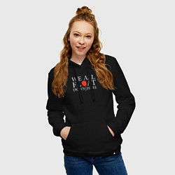 Толстовка-худи хлопковая женская Мы все здесь плаваем, цвет: черный — фото 2