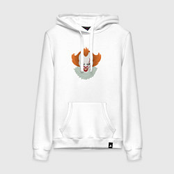 Толстовка-худи хлопковая женская Рыжий Пеннивайз, цвет: белый