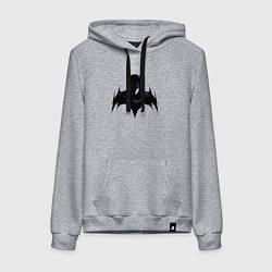 Толстовка-худи хлопковая женская Batman dark, цвет: меланж