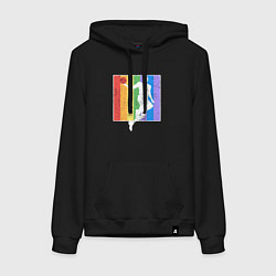 Толстовка-худи хлопковая женская Play basket, цвет: черный