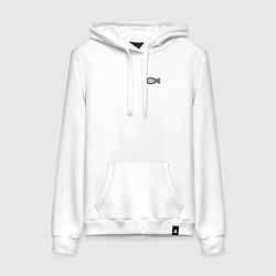 Толстовка-худи хлопковая женская Спаси и сохрани фигурный текст, цвет: белый