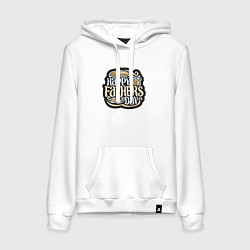 Толстовка-худи хлопковая женская Счастливого дня отца, цвет: белый