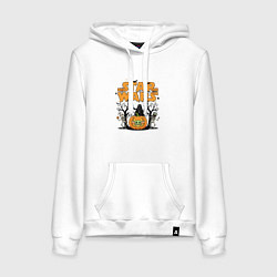 Толстовка-худи хлопковая женская Звездные Войны - Вейдер на тыкве, цвет: белый