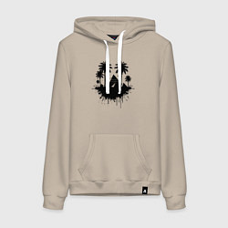 Толстовка-худи хлопковая женская Тени вечности Египта, цвет: миндальный