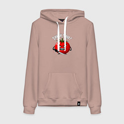 Толстовка-худи хлопковая женская Дикий томат, цвет: пыльно-розовый