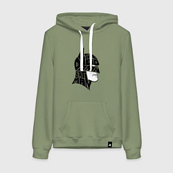 Толстовка-худи хлопковая женская The god damn Batman, цвет: авокадо