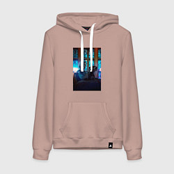 Толстовка-худи хлопковая женская Джон Уик и пёс, цвет: пыльно-розовый