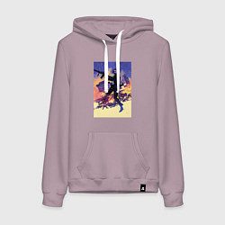 Толстовка-худи хлопковая женская John Wick on fire, цвет: сиреневый