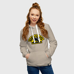 Толстовка-худи хлопковая женская HC Boston Bruins Label, цвет: миндальный — фото 2