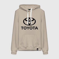 Толстовка-худи хлопковая женская Toyota Logo, цвет: миндальный