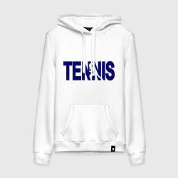 Толстовка-худи хлопковая женская Tennis, цвет: белый