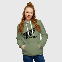 Толстовка-худи хлопковая женская Honda Motor, цвет: авокадо — фото 2