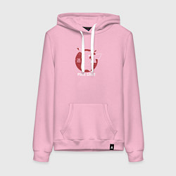 Толстовка-худи хлопковая женская Pika Sake, цвет: светло-розовый