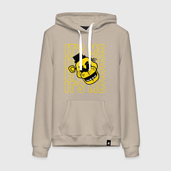 Толстовка-худи хлопковая женская It's me Freddy, цвет: миндальный