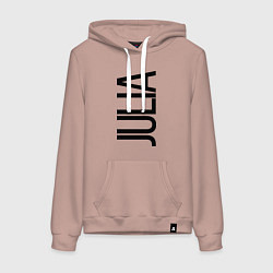 Толстовка-худи хлопковая женская Юля, цвет: пыльно-розовый