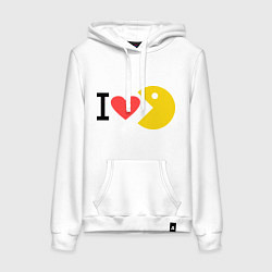 Женская толстовка-худи I love Packman