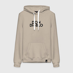 Толстовка-худи хлопковая женская Don Diablo, цвет: миндальный