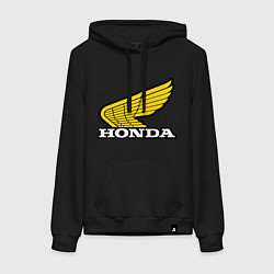 Толстовка-худи хлопковая женская Honda, цвет: черный