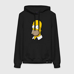 Толстовка-худи хлопковая женская Sad Homer, цвет: черный