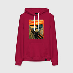 Толстовка-худи хлопковая женская Крик, цвет: маджента