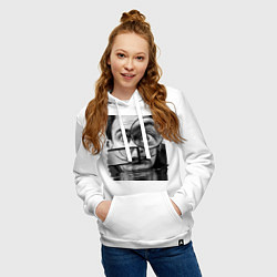 Толстовка-худи хлопковая женская Абстракция Дали, цвет: белый — фото 2