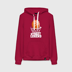 Толстовка-худи хлопковая женская Баскетбол, цвет: маджента
