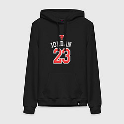 Толстовка-худи хлопковая женская Jordan 23, цвет: черный