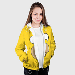 Куртка с капюшоном женская Лицо Гомера, цвет: 3D-белый — фото 2