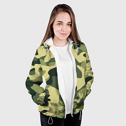 Куртка с капюшоном женская Камуфляж: зеленый/хаки, цвет: 3D-белый — фото 2