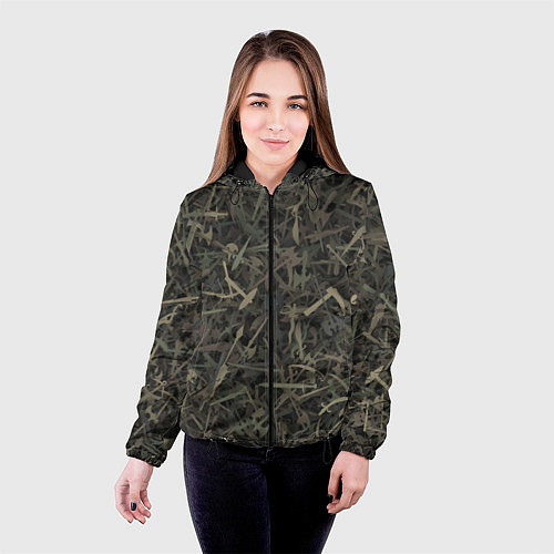 Женская куртка Камуфляж с холодным оружием / 3D-Черный – фото 4