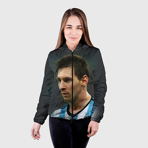 Женская куртка Leo Messi / 3D-Черный – фото 4