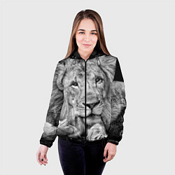 Куртка с капюшоном женская Милый лев, цвет: 3D-черный — фото 2