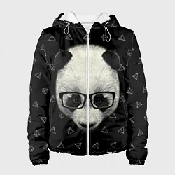 Куртка с капюшоном женская Умная панда, цвет: 3D-белый