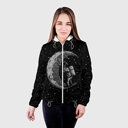 Куртка с капюшоном женская Лунный шахтер, цвет: 3D-белый — фото 2
