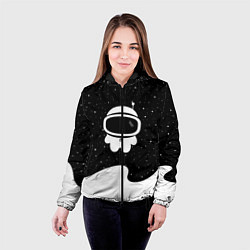 Куртка с капюшоном женская Маленький космонавт, цвет: 3D-черный — фото 2